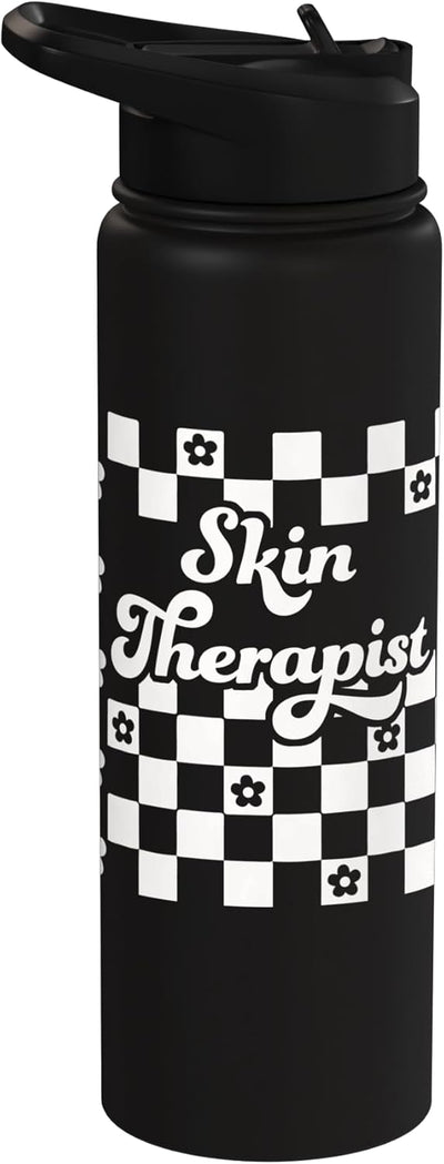 Botella de agua aislada retro de acero inoxidable para hombres y mujeres