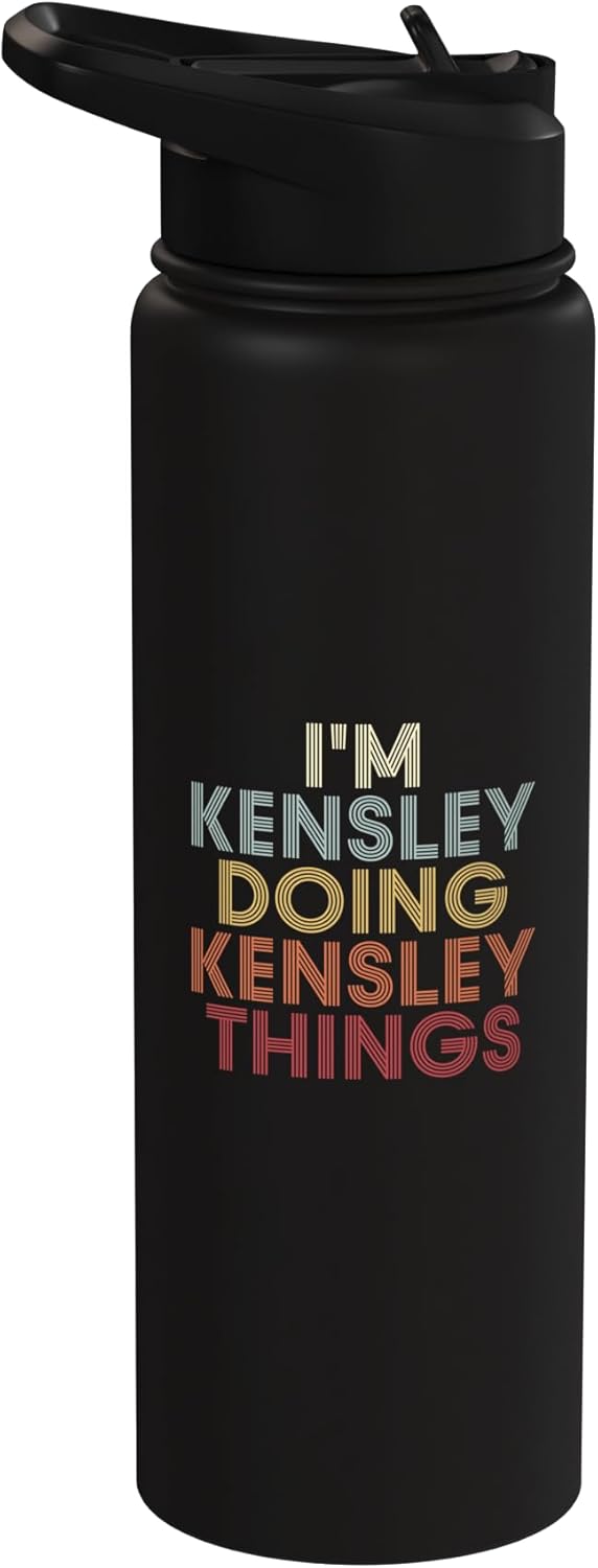 Bottella de agua personalizada Kensley acero inoxidable aislada