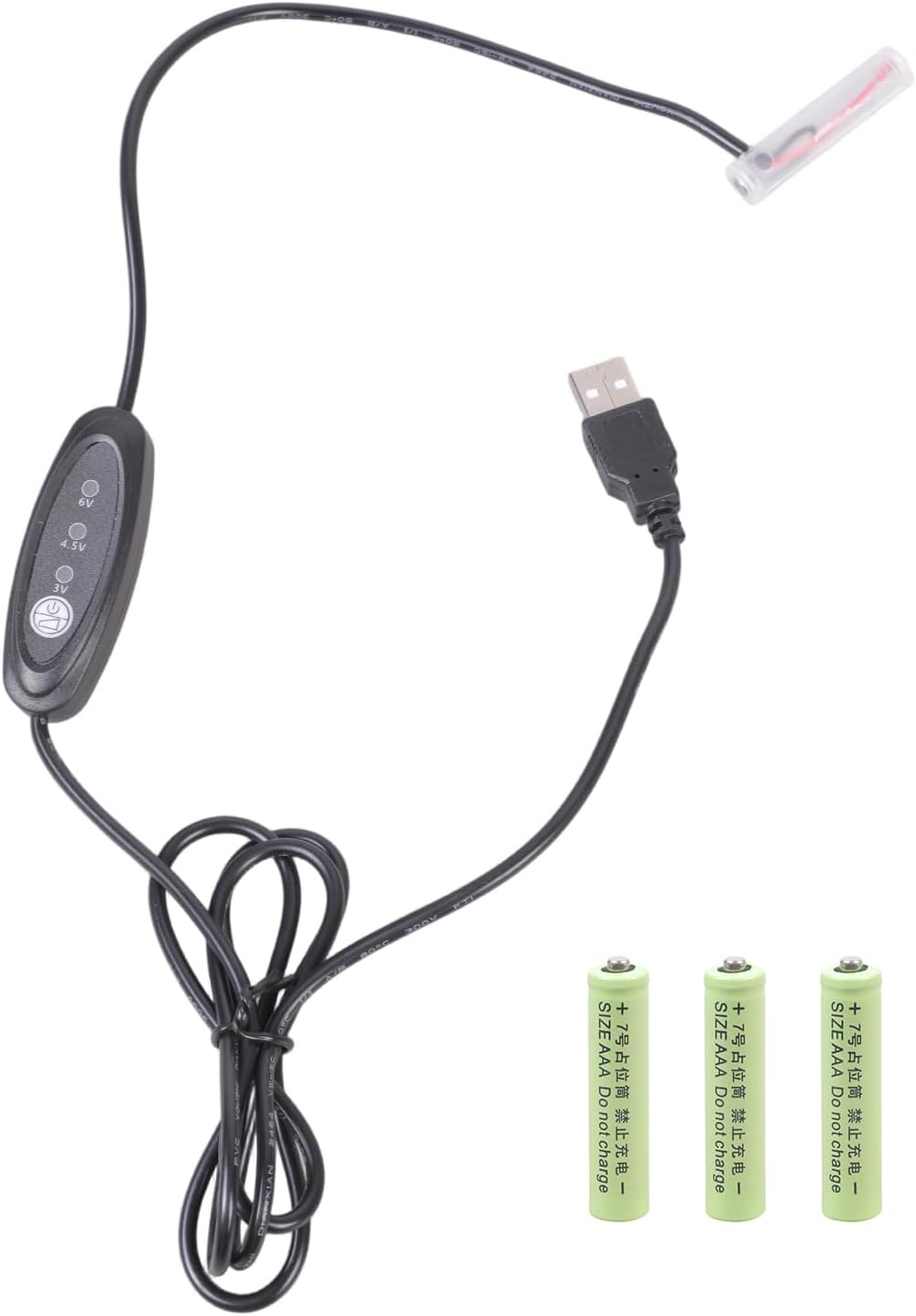 Convertidor USB a AAA 3V-6V 3A con cable
