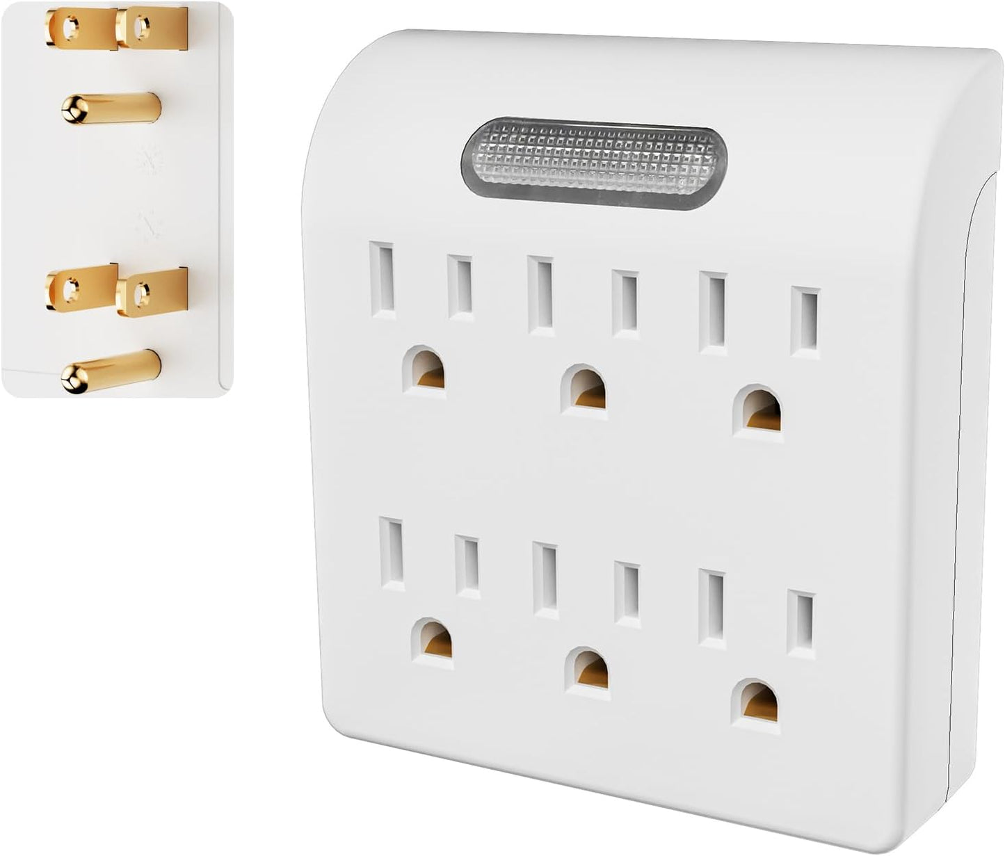 Extensor 6 tomas adaptador grifo con luz LED 1875W