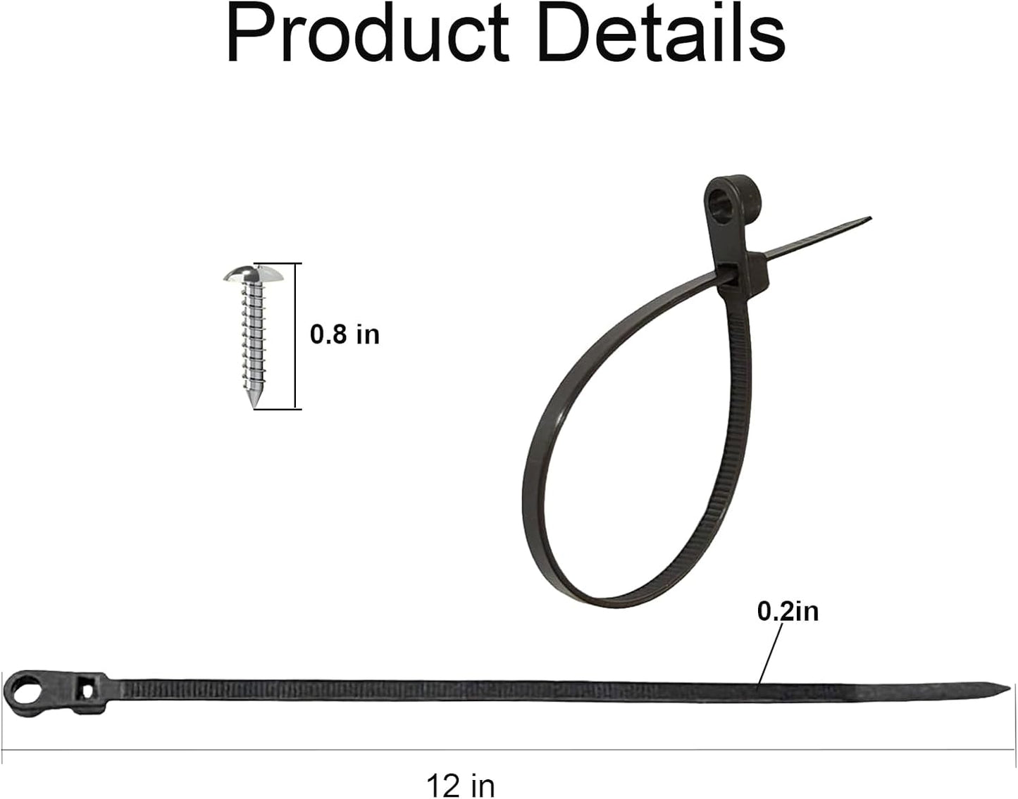 Pack 200 Bridas Cable 12pulg Orificios S Resistentes 100lb