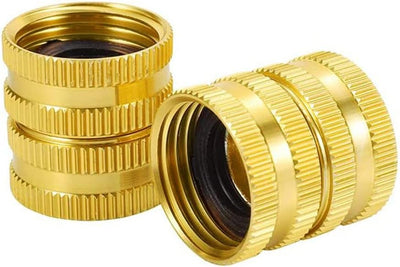 Conector manguera jardín 3/4pulg doble hembra latón paquete 2