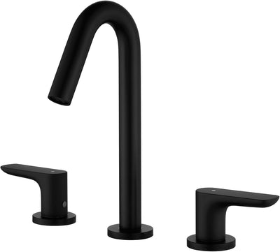 Grifo lavabo 8pulg 3 agujeros mezclador cubierta negra