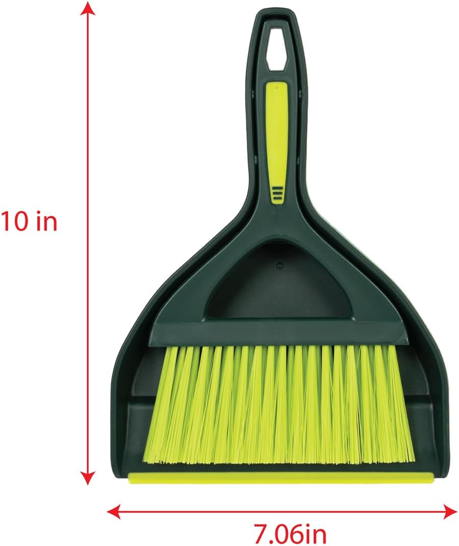 Juego recogedor y cepillo mini portátil verde