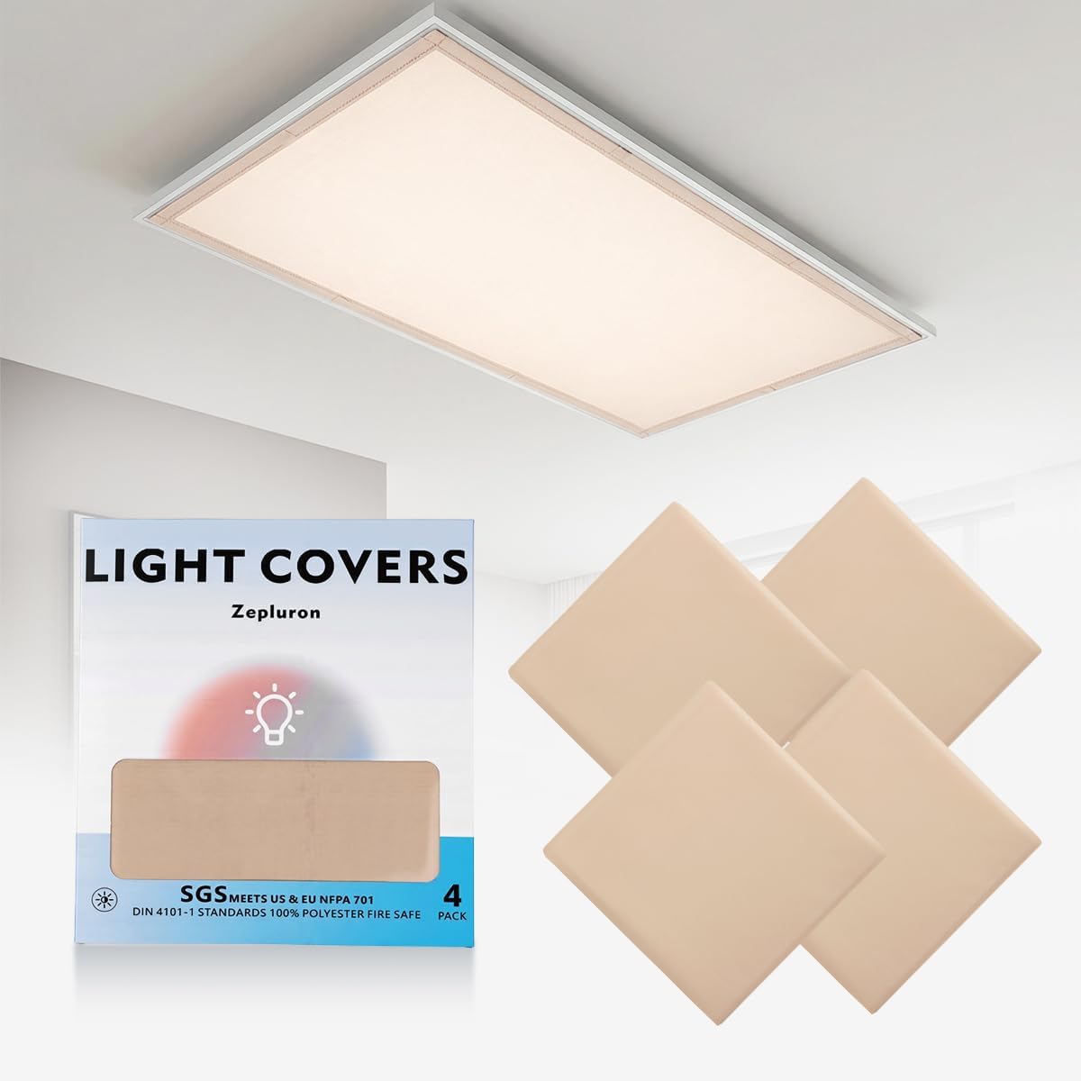 4 Cubiertas Magnéticas Fluorescentes para Luces LED