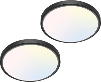 Lámpara techo LED empotrado 7pulg ajustable 3000K-6500K satén negro