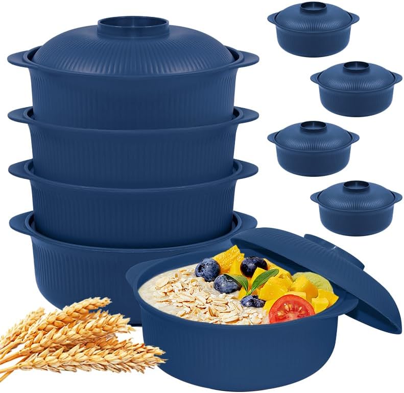 Set 4 Cuencos Irrompibles Azul Marino Sin BPA Antiderrap