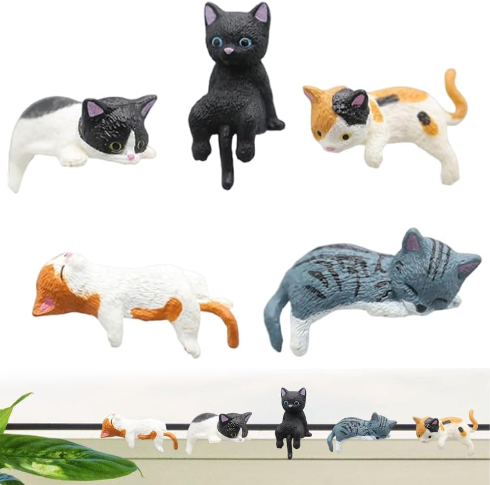 Figuritas gato mini adorno jardín salpicadero coche