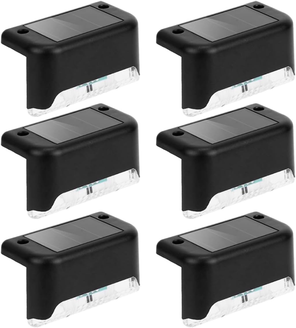 6 Luces LED Solares Impermeables para Escalera Jardín Terraza
