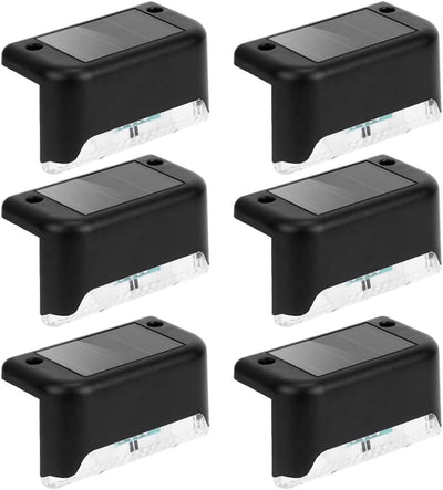 6 Luces LED Solares Impermeables para Escalera Jardín Terraza