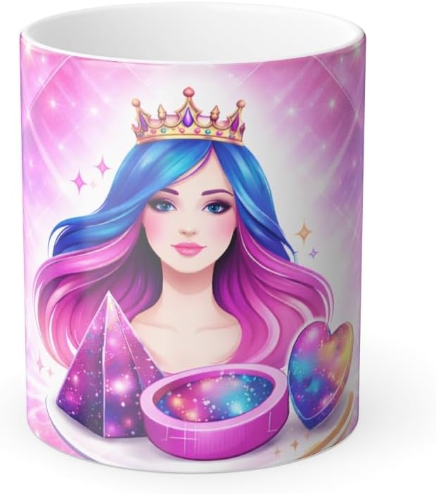 Taza Cerámica Sensible Calor Con Cambio Color Princesa