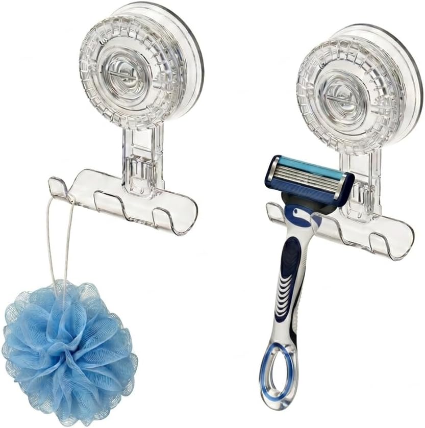 2 Soportes Ventosa Ducha Ganchos Adhesivos Impermeables