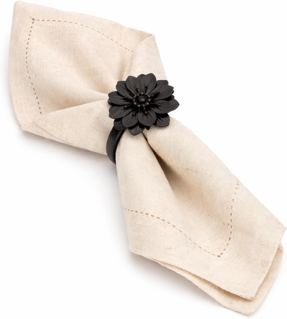 Set 48 servilletas lino natural dobladillas lavables bodas