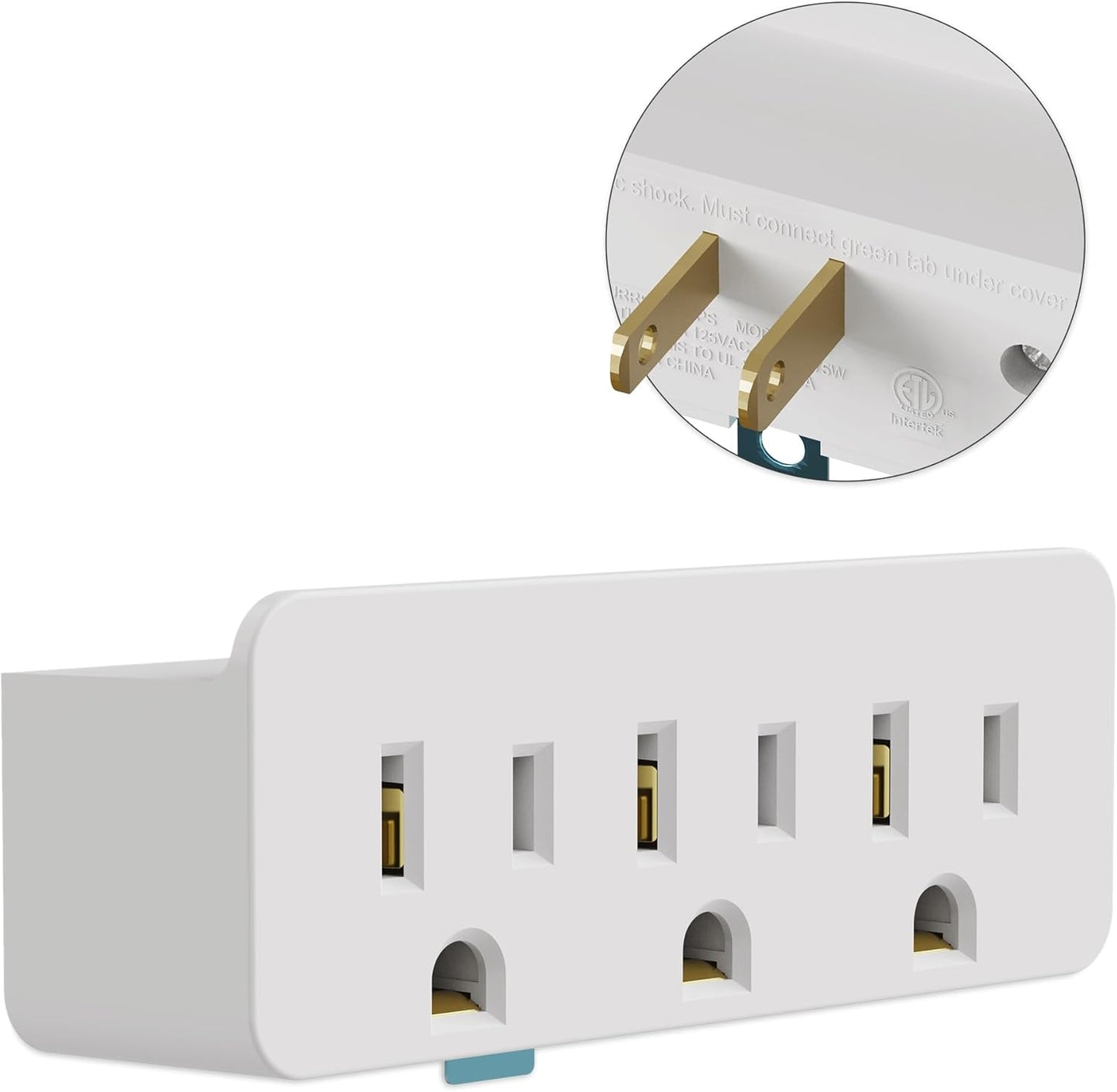 Adaptador 2 clavijas a 3 clavijas con tomas de tierra