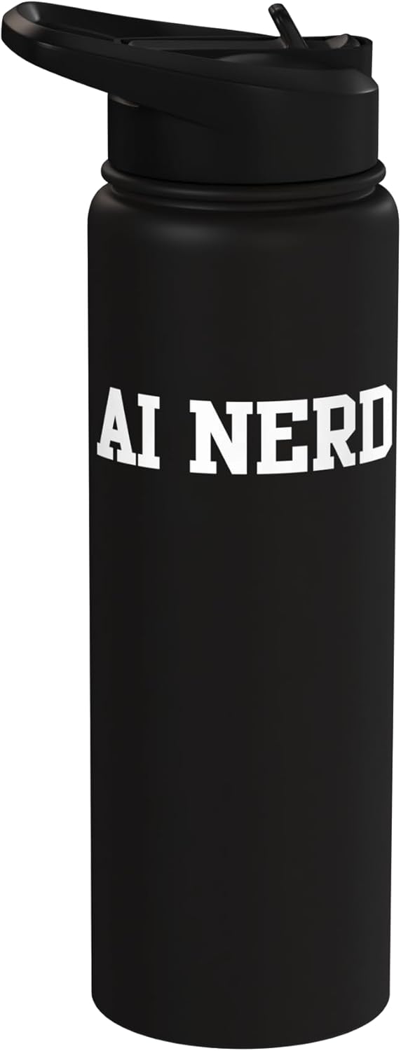 Botella de agua aislada de acero inoxidable AI Nerd