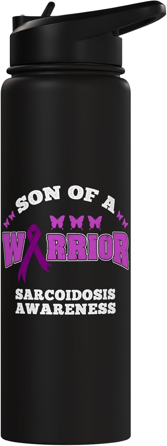 Botella de agua acero inoxidable aislada conciencia sarcoidosis