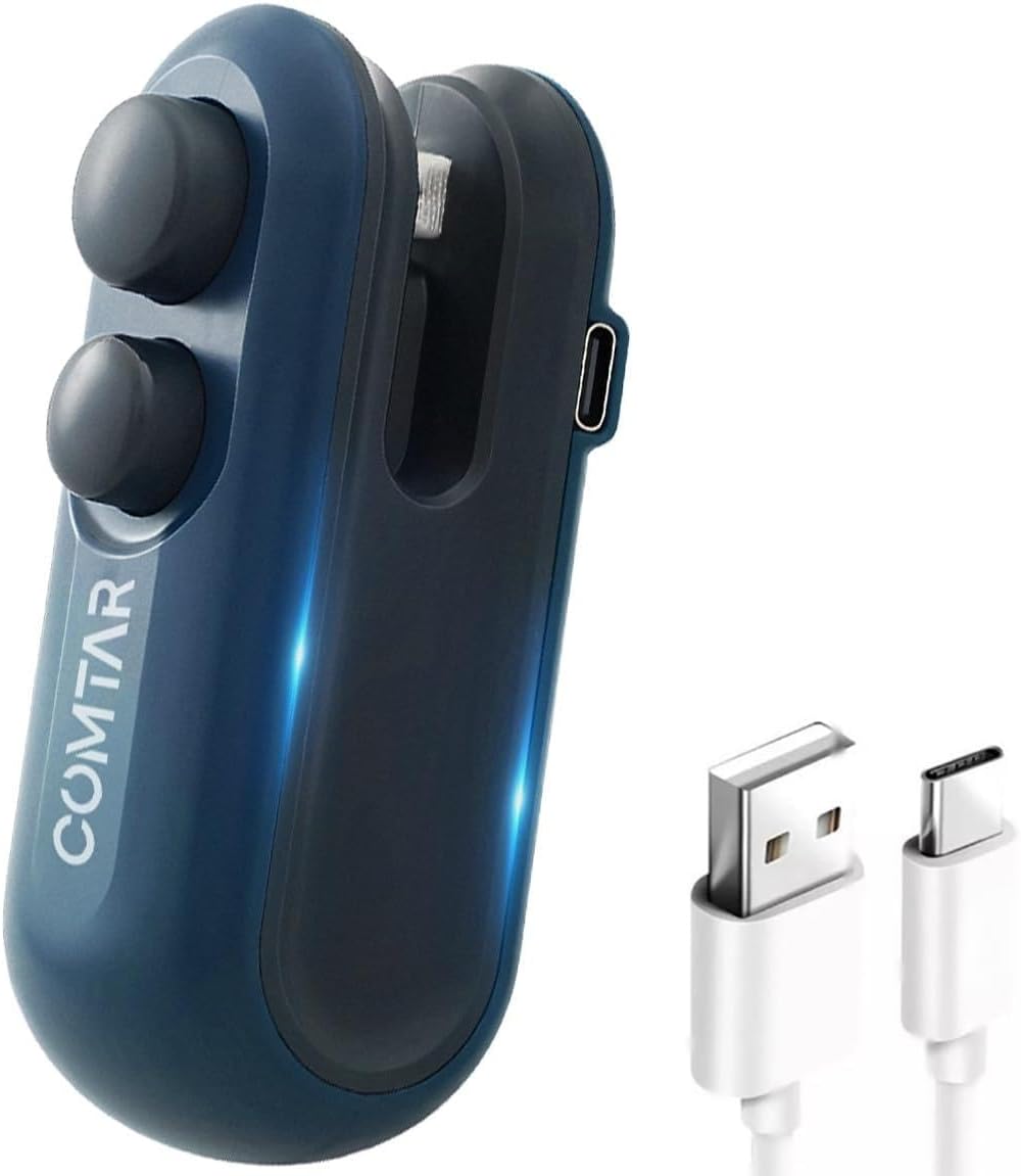 Sellador bolsas USB C 2en1 con imán portátil negro