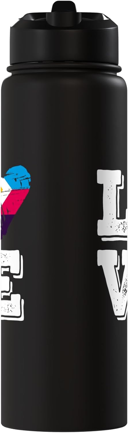 Botella de agua acero inoxidable amor poliamoroso