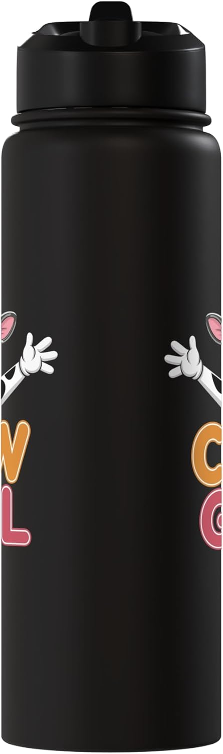 Botella de agua acero inoxidable para niños con vacas