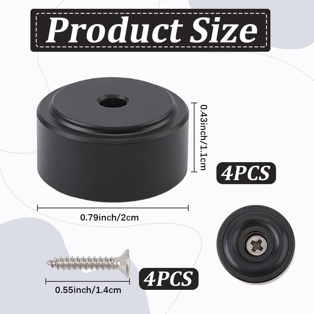 4 Patas Tabla Cortar Antideslizantes Silicona Negro Redondas