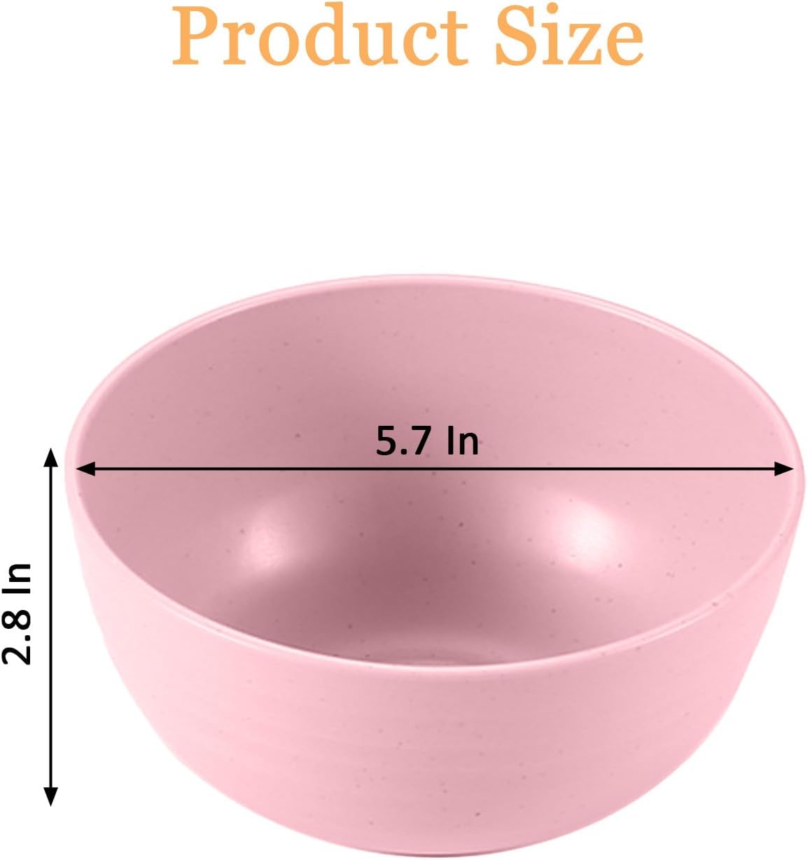 Cuencos de paja de trigo para cereales 26 oz sin romper color rosa