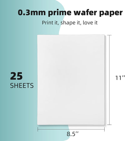 Papel de obleas comestible tamaño carta paquete de 25 unidades