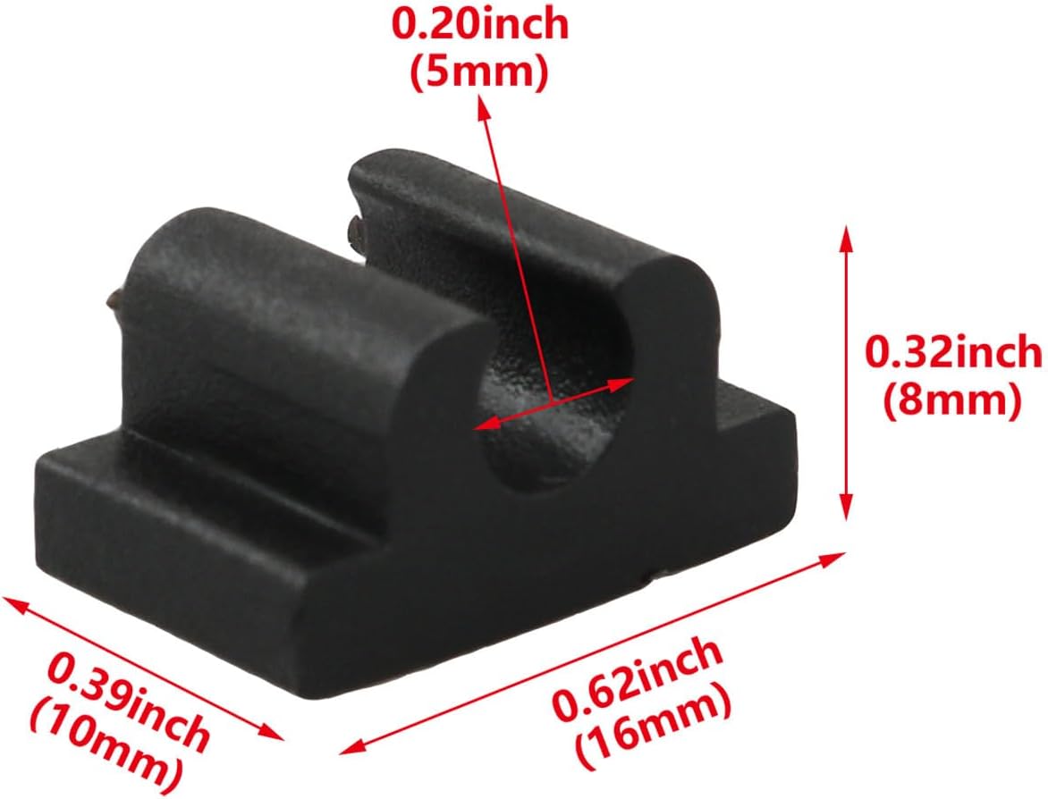 20 Almohadillas Plástico Negro Forma U para Silla Oficina