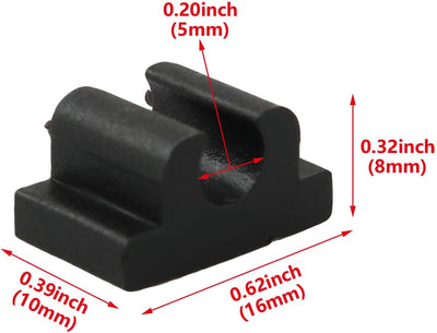 20 Almohadillas Plástico Negro Forma U para Silla Oficina