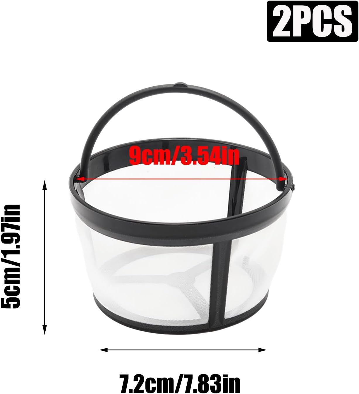 2 Filtros Café Reutilizables Malla Nailon Asa 4-5 Tazas