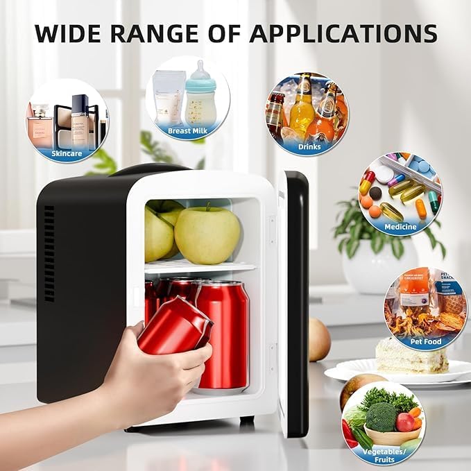 Refrigerador mini 4L para dormitorio, coche y oficina