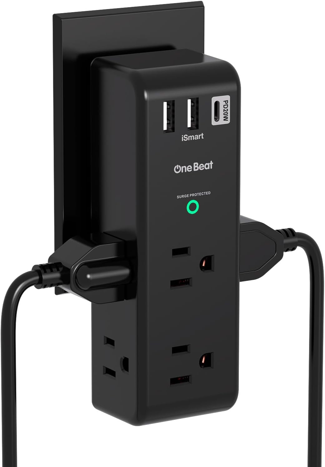 Extensor tomacorriente PD20W con 6 enchufes y 3 puertos USB