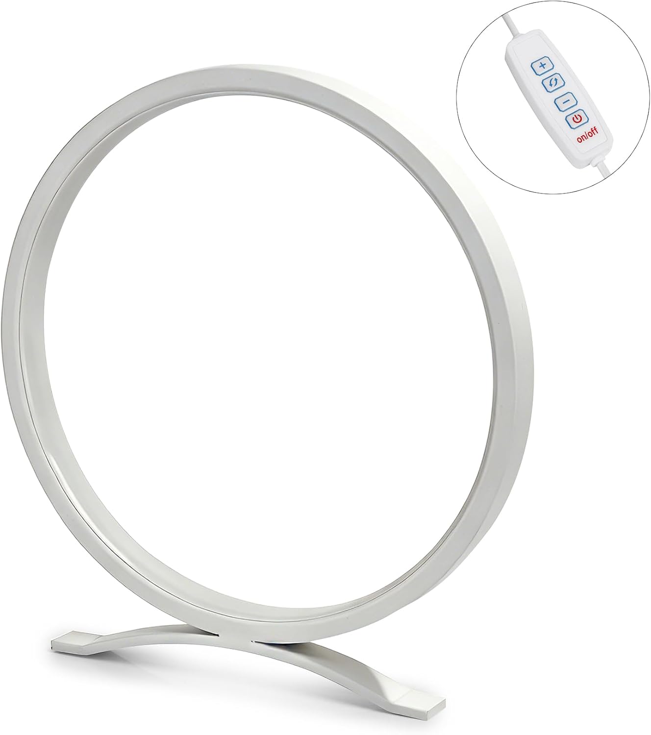 Lámpara mesa circular LED regulable 3 temperaturas dormitorio
