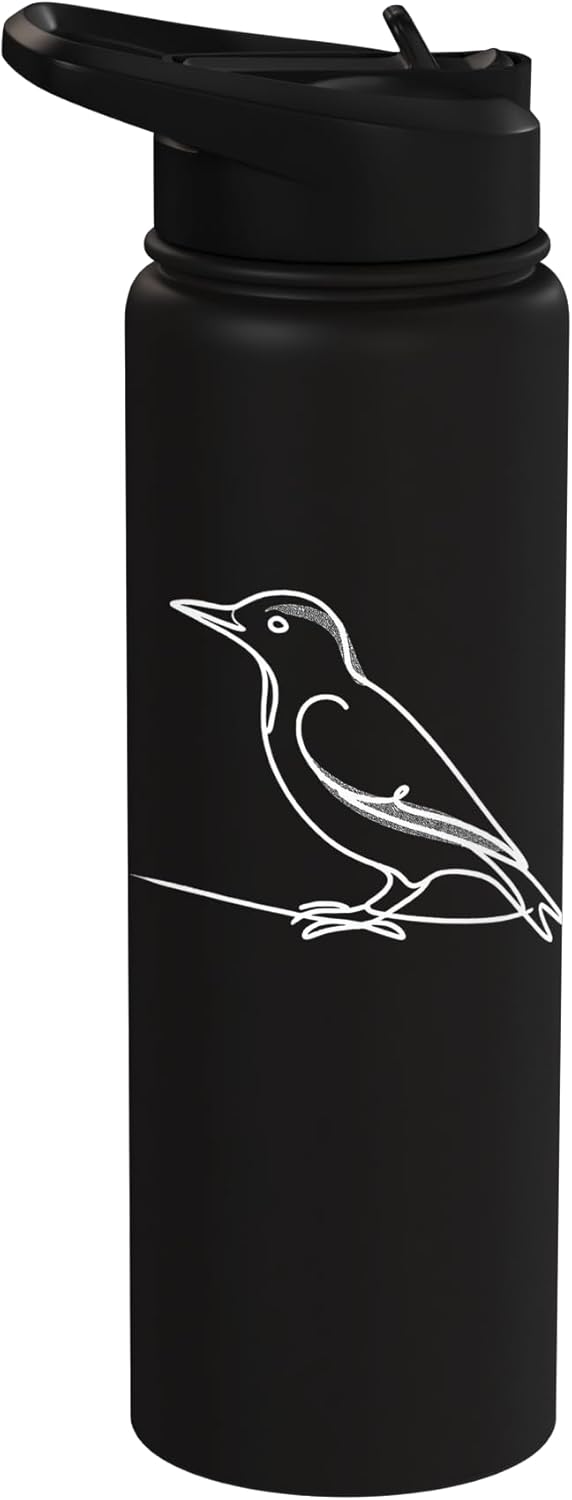 Bottella de agua acero inoxidable aislada para observador de aves