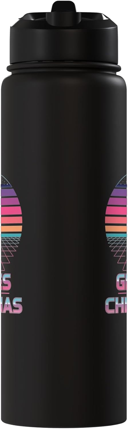Bottella de agua acero inoxidable aislada diseño Gnome Sunset Retro