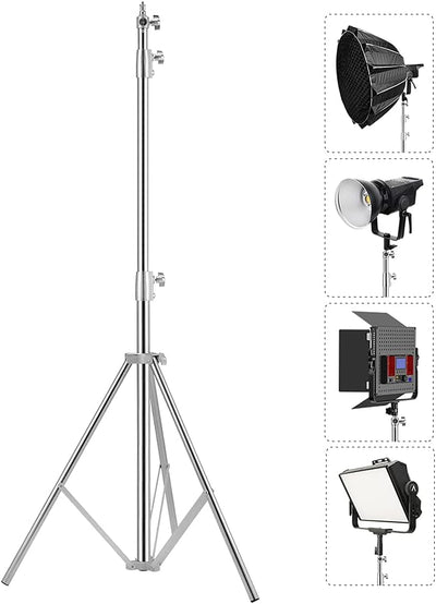 Soporte trípode acero inox 9.5pies adaptador estudio foto