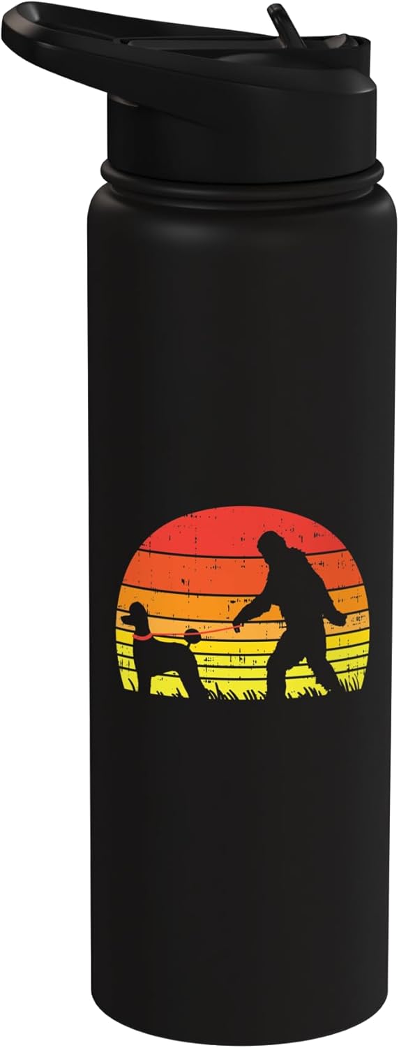 Botella agua acero inox aislada regalo perro amante retro