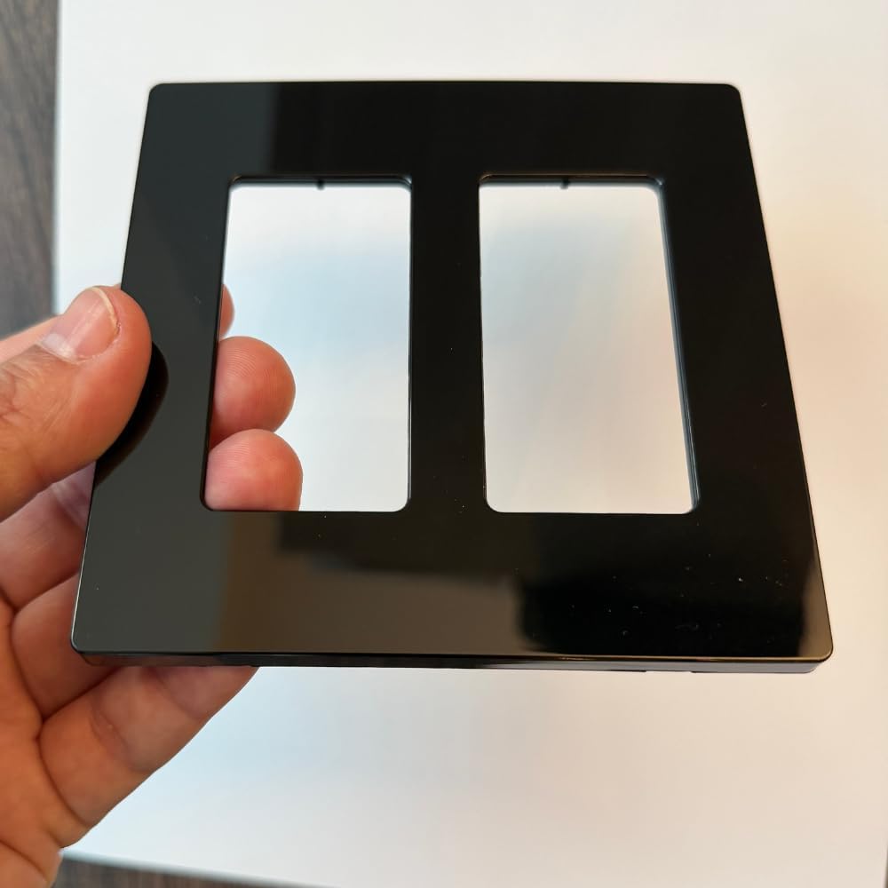 Placa pared Keystone 2 puertos sin tornillos negra