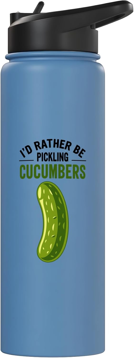 Botella agua acero inox aislada Dill Pickle