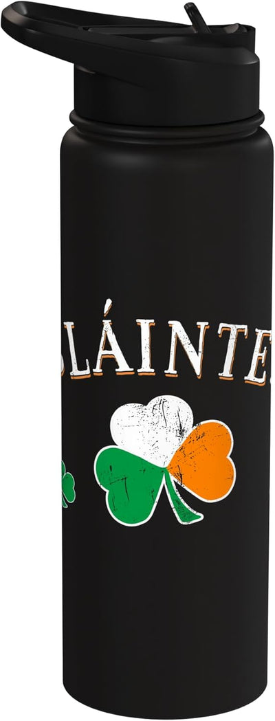 Botella de agua acero inoxidable irlandesa sin BPA para San Patricio