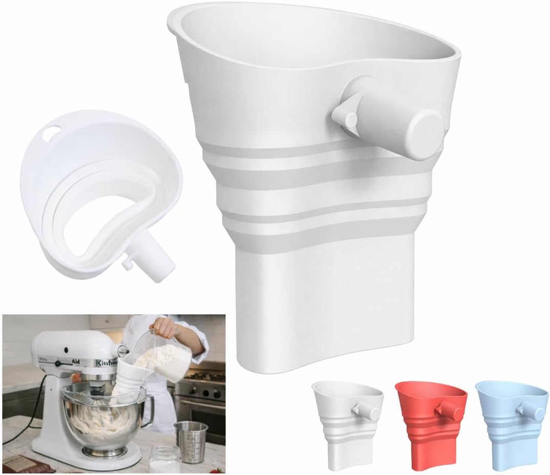 Embudo de harina extendido KitchenAid 2026 para batidora de pie sin explosión de harina