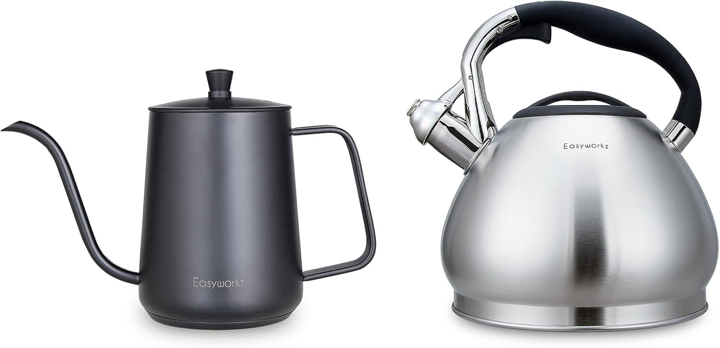 Tetera Cuello Ganso 30oz y Tetera Silbante