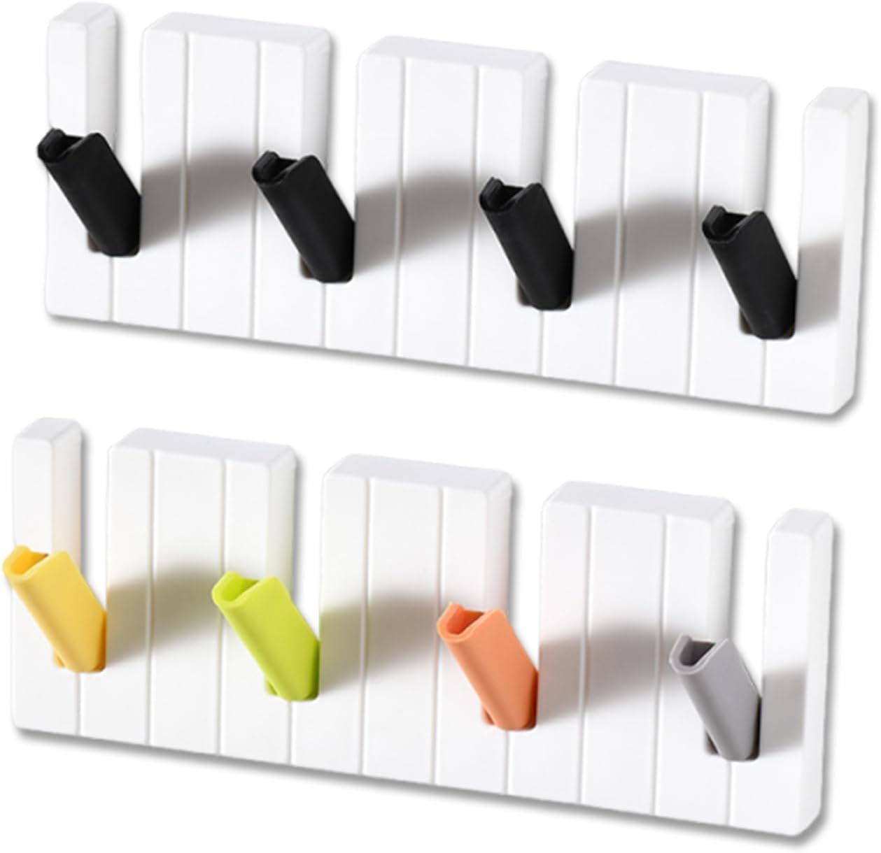 Gancho plegable llave piano 4 unidades autoadhesivo negro