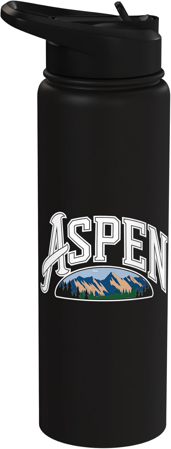 Botella de agua acero inoxidable aislada diseño americano