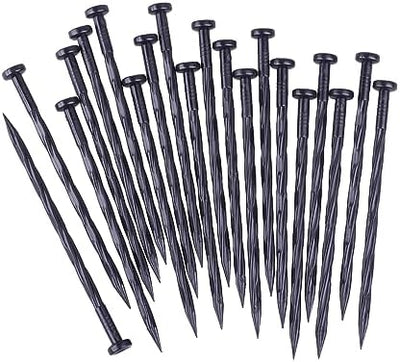 25 Pzas Estacas Plástico Espiral 8pulg Jardín