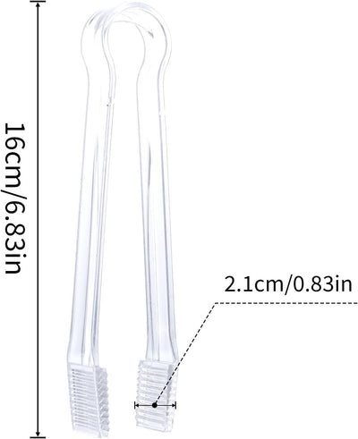 8 Pinzas Plástico Transparente Bordes Dentados para Buffet Catering