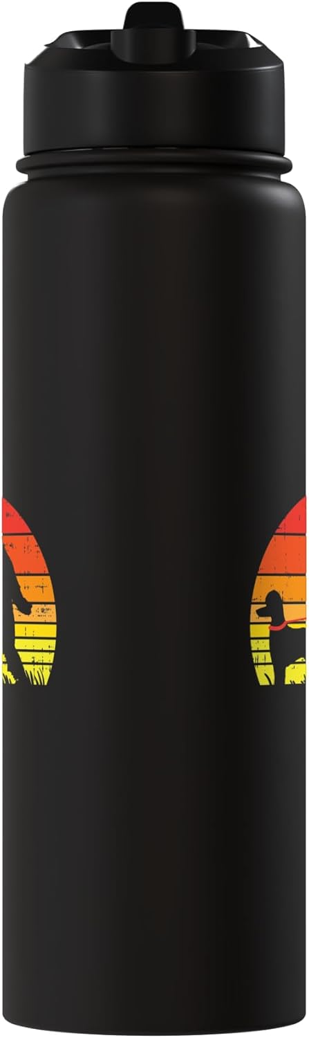 Botella agua acero inox aislada regalo perro amante retro