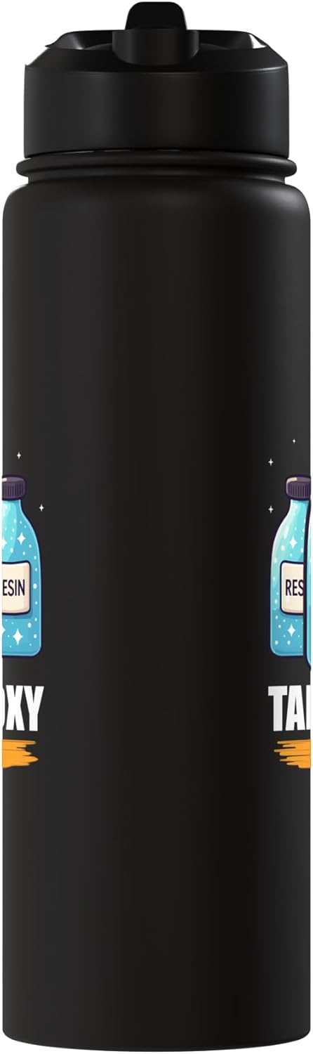Botella de agua acero inoxidable con diseño resina epoxi