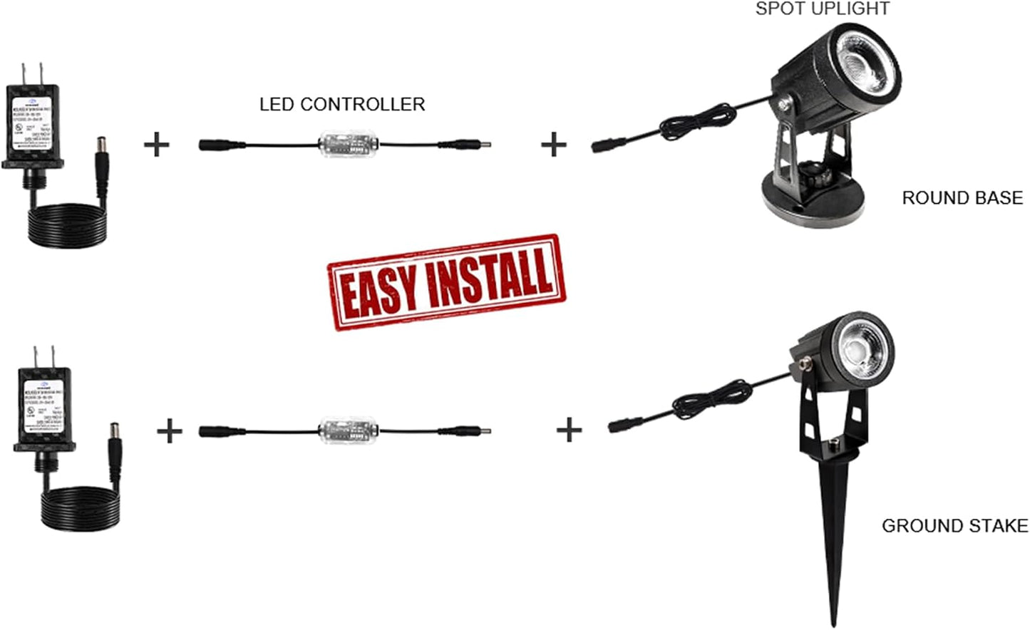 2 Focos LED Regulables Control Remoto 7.5ft Aluminio