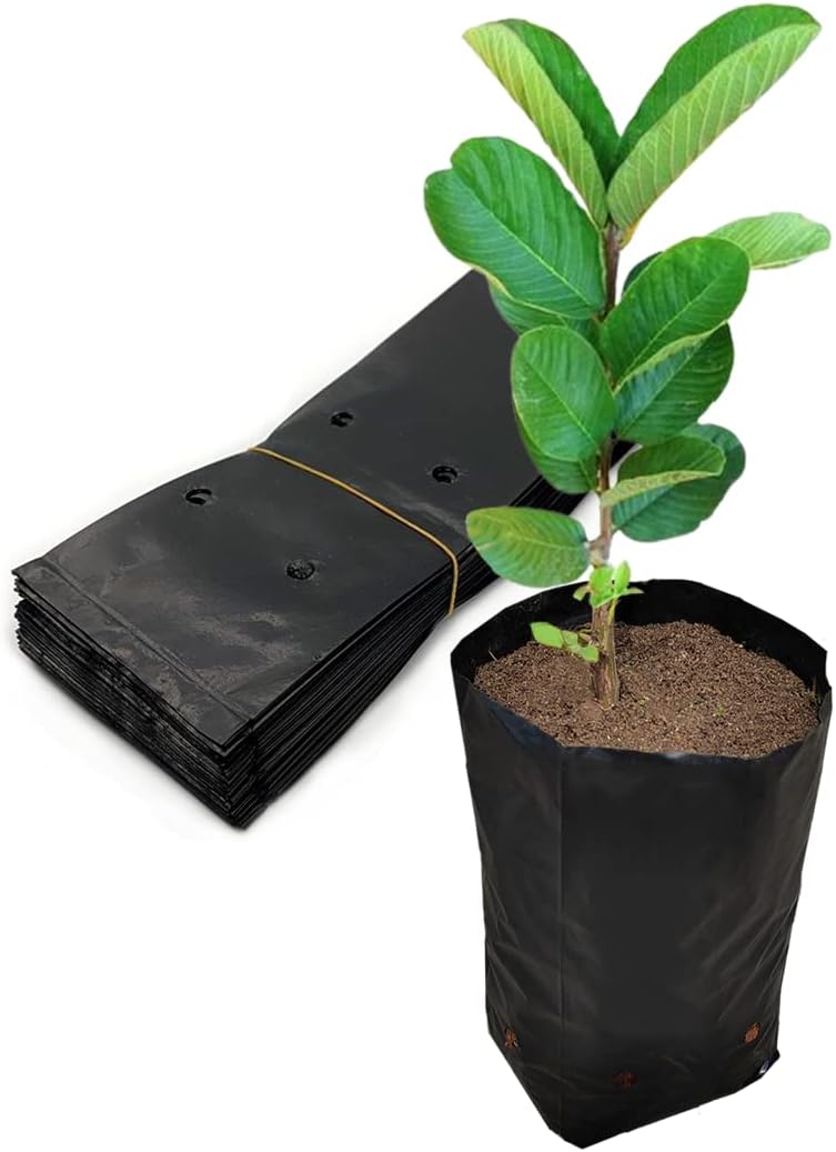 100 Pzas Bolsas Vivero Plástico para Plantas 3.5x6.6