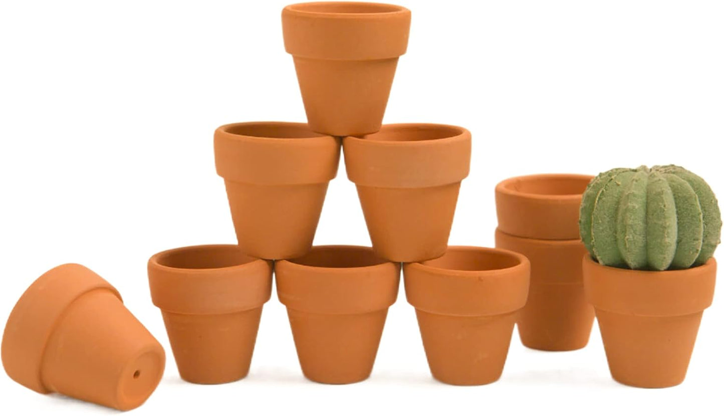 Macetas terracota 1.5pulg set 10 con orificio drenaje cactus